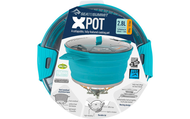 Seat to Summit X-Pot 2.8 opvouwbare pot 2,8 liter turkoois