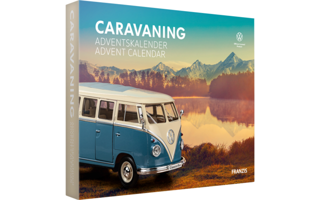 Franzis Caravaning Adventskalender mit VW Bulli T1 Modellbausatz im Maßstab 1:24