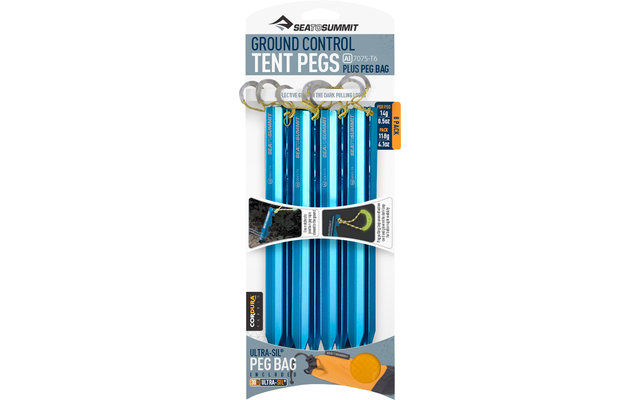 Sea to Summit Ground Control Tent Pegs Zeltheringe 8er Pack 