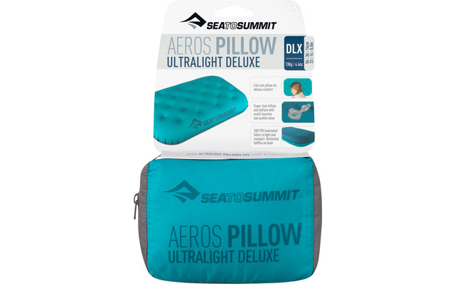 Sea to Summit Aeros Ultralight Pillow Deluxe Reiskussen, blauw 56x36x14cm