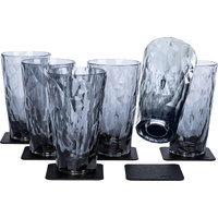 silwy® longdrink magnetische kunststof glazen incl. metalen gel onderzetters 6 stuks (300 ml)