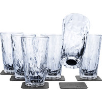 silwy® longdrink magnetische kunststof glazen incl. metalen gel onderzetters 6 stuks (300 ml)
