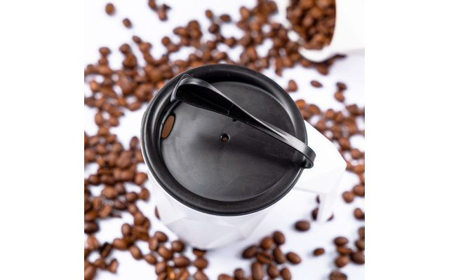 Taza de café magnética Silwy con tapa incl. almohadilla metálica de nano gel