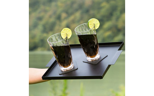 Set bicchieri magnetici silwy® da cocktail con sottobicchieri in gel metallico 6 pezzi 300 ml trasparenti