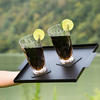 Set bicchieri magnetici silwy® da cocktail con sottobicchieri in gel metallico 2 pezzi 300 ml trasparenti
