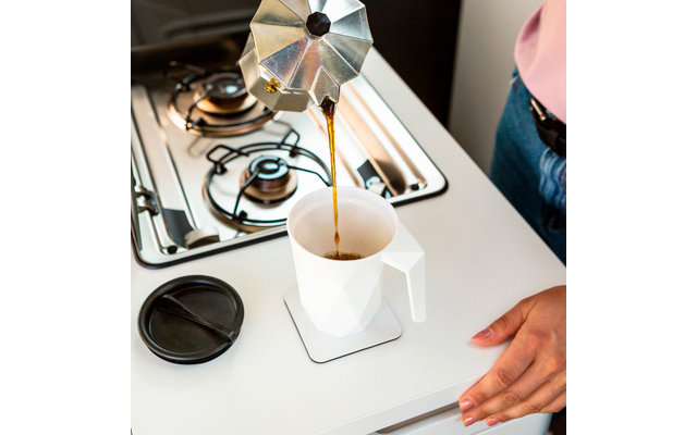 silwy® Magnet-Coffeecup Tasse mit Deckel inkl. Metall Nano Gel Pad (300 ml)