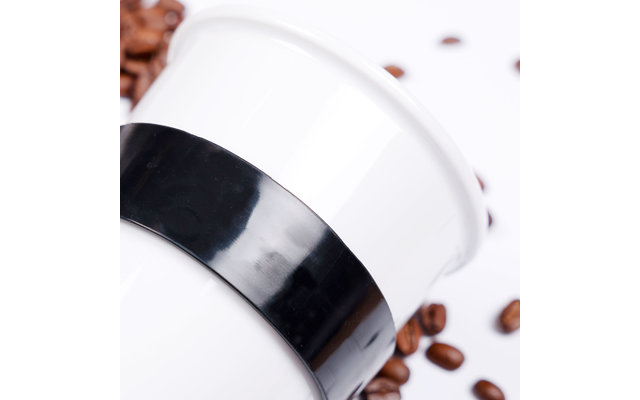 silwy® To-Go-Cup Porzellan Becher mit Deckel inkl. Metall-Nano-Gel Pad Untersetzer (350 ml)