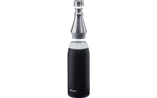 Botella de agua de acero inoxidable Aladdin Fresco Thermavac de 0,6 litros, negra