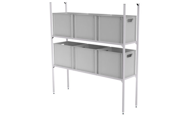 Blaupunkt 123 SYS-Rack aluminium shelf system longitudinal for rear garage 125 x 31 x 130 cm