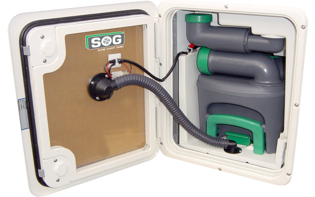 Sistema di sfiato SOG I per WC tipo D (C400) 12V variante con sportello bianco