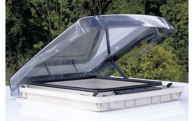 Claraboya abatible Remis REMItop Vario II para techos de grosor de 24-35 mm con soporte de ventana 400 × 400mm