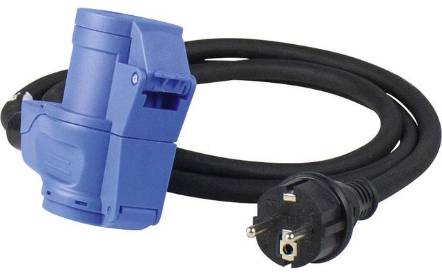 AS Schwabe Adapterleitung mit Schutzkontaktstecker und CEE Kombi-Kupplung 3-polig