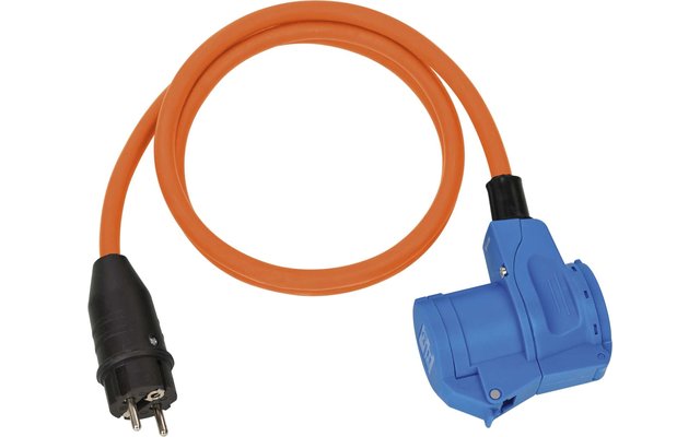 Brennenstuhl adapterkabel schuko plug hoekkoppeling oranje 1,5m