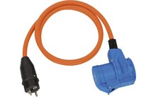 Brennenstuhl adapter cable Schuko plug angle coupling orange 1.5m