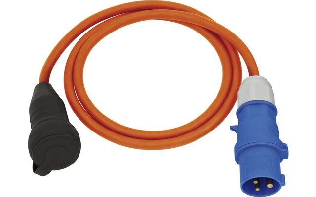 Brennenstuhl Adaptateur câble fiche CEE230V prise Schuko orange 1,5m