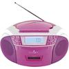 Schwaiger FM/CD/Cassette Boombox Portable CD Player, pink