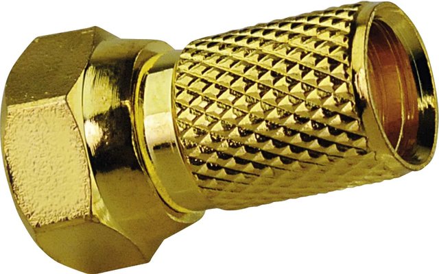 Schwaiger F-Aufdrehstecker (Ø 7 mm) vergoldet 1 Stück