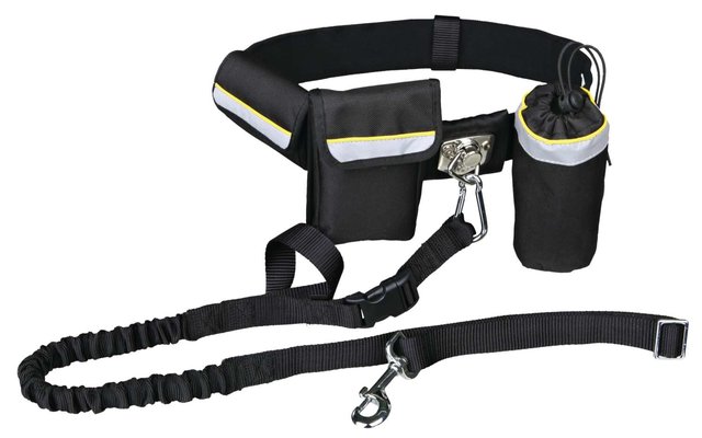 Jollypaw belly strap with leash 1.35 m black