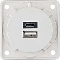 Berker USB-A / USB-C Steckdose 2-fach 230 V polarwei&szlig;
