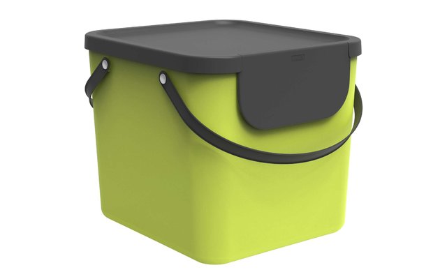 Rotho Albula recycling garbage system 40 liters lime green