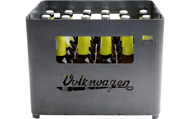 VW Collection T1 Corten steel fire basket in beverage crate design