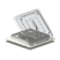 Lanterneau avec ventilateur 40 x 40 cm cristal Turbo Vent Fiamma