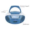 Schwaiger FM/CD/Cassette Boombox Lecteur CD portable, bleu