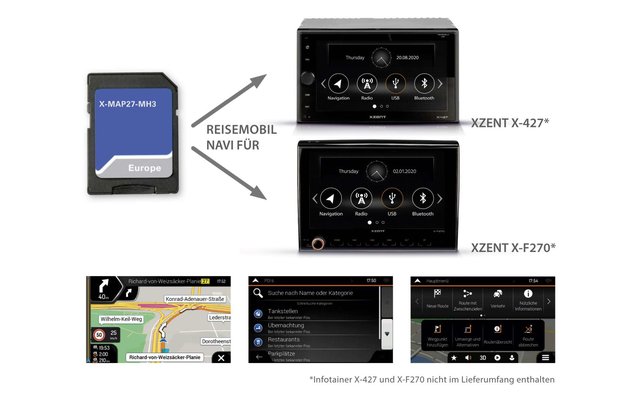 Xzent X-MAP27-MH3 Navipackage for infotainment system X-427 and X-F270