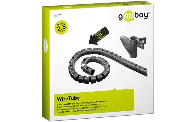 Goobay CM WireTube canalina per cavi 2,5 m nero