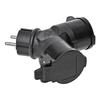 PAT double socket outlet Schuko black 16 A