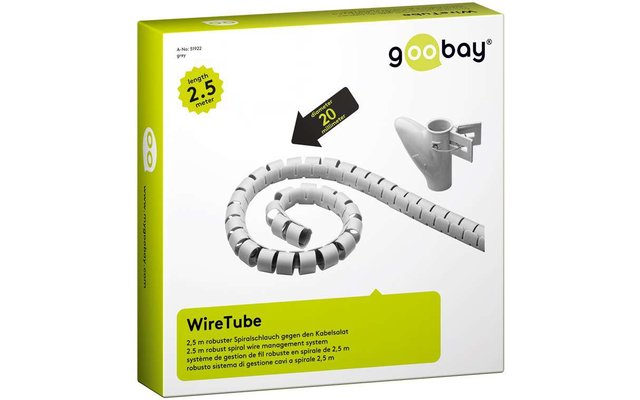 Goobay CM WireTube pasacables 2,5 m plata
