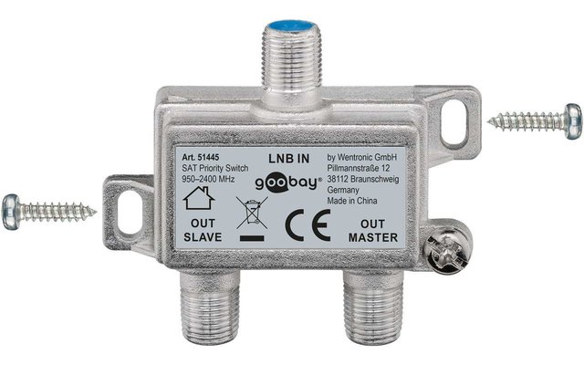 Goobay SAT priority switch for 1 LNB to 2 satellite receivers