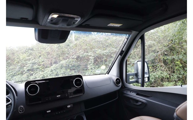 Oscurecedor de cabina Remis REMIfront IV Mercedes Sprinter desde 2019 VS30, lado izquierdo, sin asa de entrada en el pilar A, marco gris, plisado gris claro