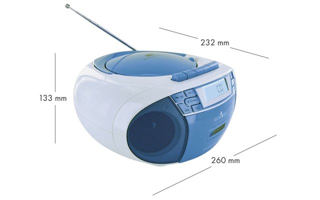 Schwaiger FM/CD/Cassette Boombox Portable CD Player, Blue