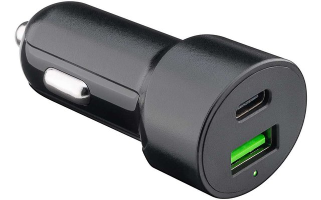 Goobay Chargeur rapide de voiture USB 2 ports 48W USB-C PD + QC3.0 sw PL Dual-USB USB-C