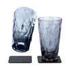 silwy® Magnetic Long Drink Plastic Glasses Grey incl. Metallic Gel Coaster 2 pcs. (300 ml)