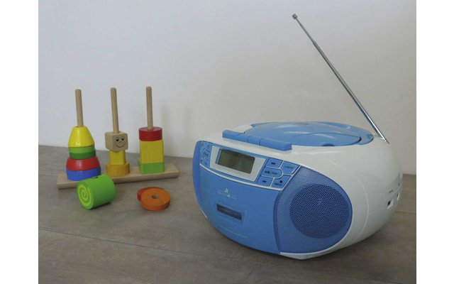 Schwaiger FM/CD/Cassette Boombox Lecteur CD portable, bleu