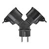 PAT double socket outlet Schuko black 16 A