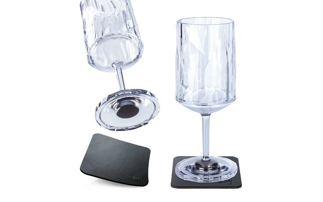 Silwy wine magnet plastic glasses 2 pieces
