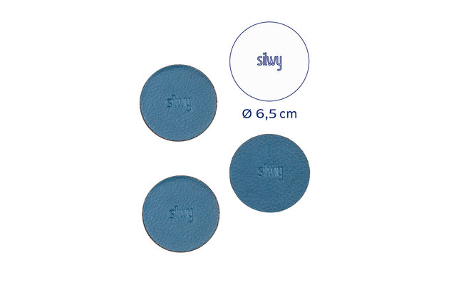 Silwy magnetische pads 6,5 cm set van 4 blauwe