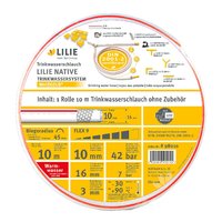Rouleau de 10 m de tuyau d'eau potable 10 x 16 mm - chaud native Lilie