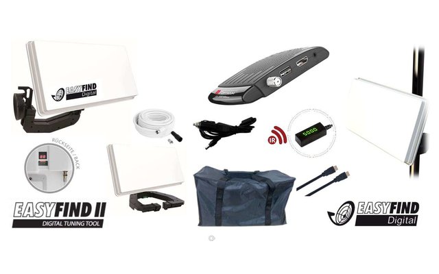 Easyfind Traveller Kit II avec antenne plate et récepteur Full HD