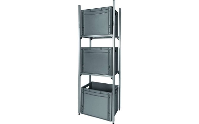 Blaupunkt 43 SYS-Rack Système d'étagères en aluminium longitudinal pour garage arrière 45 x 31 x 130 cm