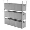Blaupunkt 123 SYS-Rack Système d'étagères en aluminium longitudinal pour garage arrière 125 x 31 x 130 cm