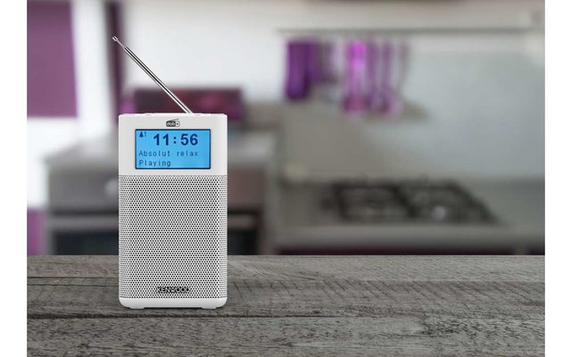Kenwood CR-M10DAB-W Radio DAB+ con transmisión de audio por Bluetooth y función de alarma blanco