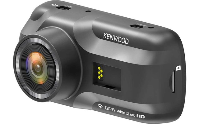 Kenwood DRV-A501W Wide Quad HD Dashcam con sensor G y GPS y enlace inalámbrico negro