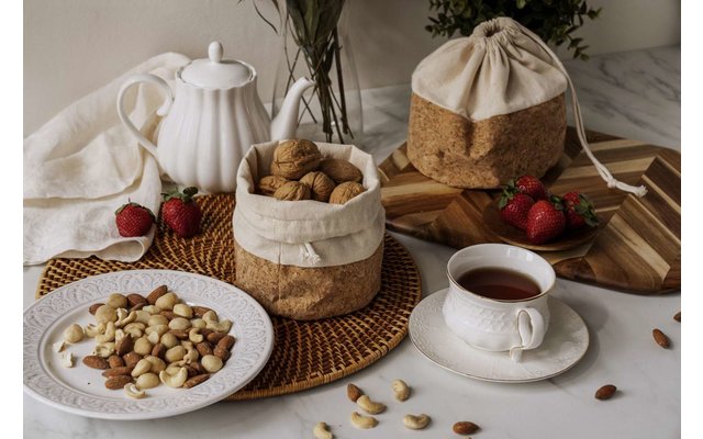 Nuts Innovations Bread Bag Fruit Basket Cork con filo medio