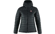 Veste noire matelassée pour femme avec capuche et fermeture éclair