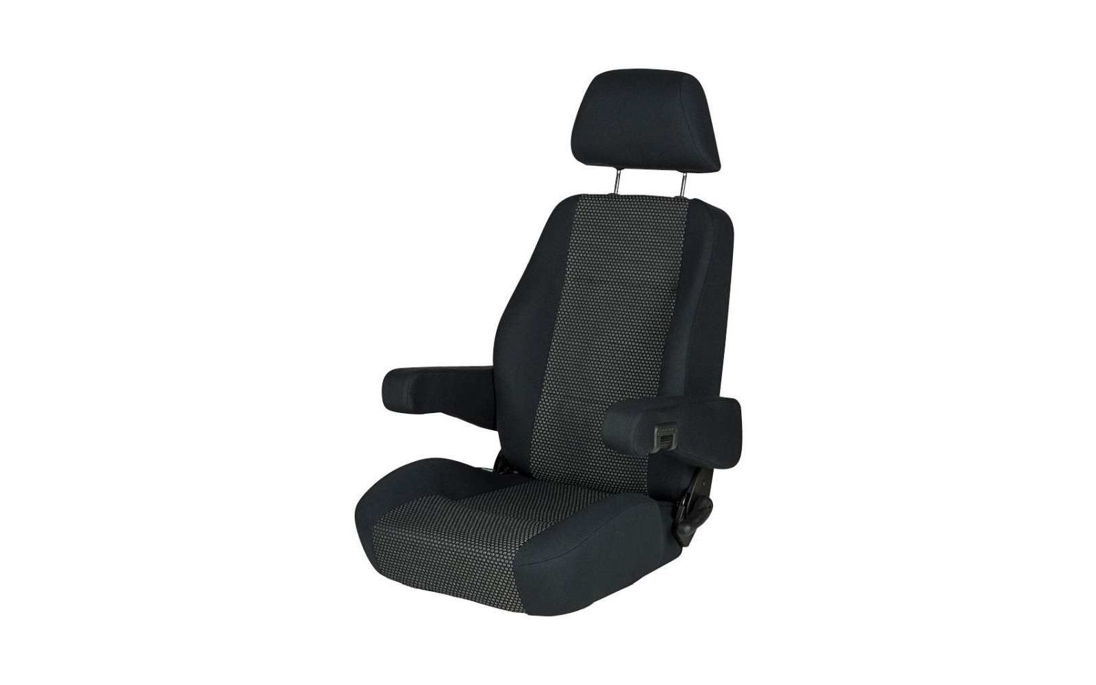 Sedile per auto nero con poggiatesta e schienale regolabile