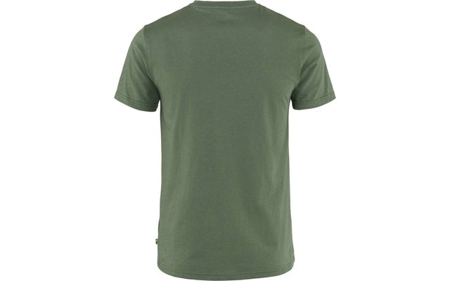 T-shirt vert olive vu de dos sur fond blanc